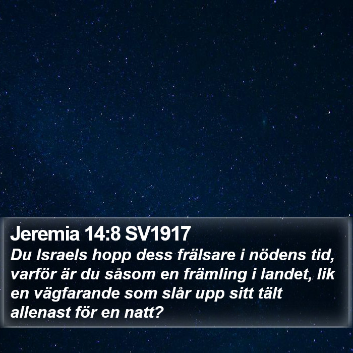 Jeremia 14:8 SV1917 Bible Study