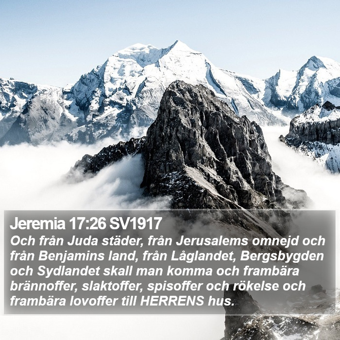 Jeremia 17:26 SV1917 Bible Study