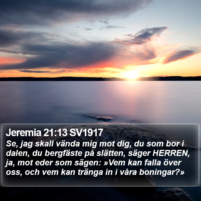 Jeremia 21:13 SV1917 Bible Study