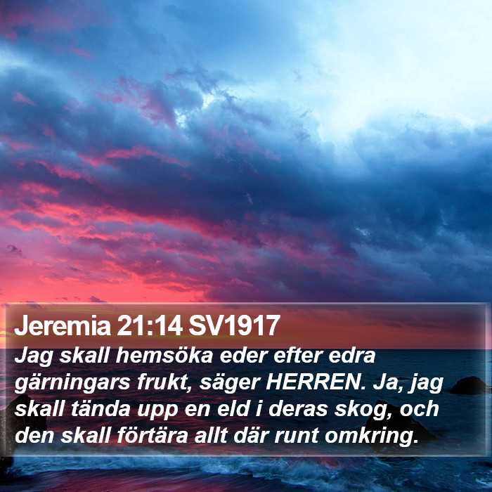 Jeremia 21:14 SV1917 Bible Study