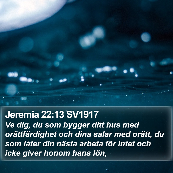 Jeremia 22:13 SV1917 Bible Study