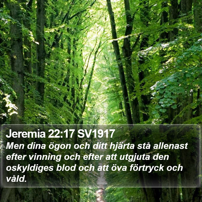 Jeremia 22:17 SV1917 Bible Study