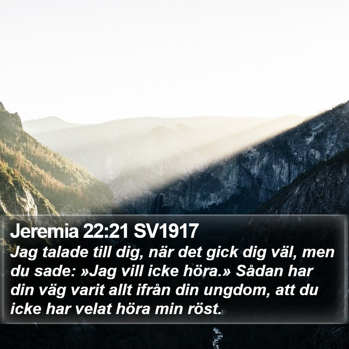 Jeremia 22:21 SV1917 Bible Study