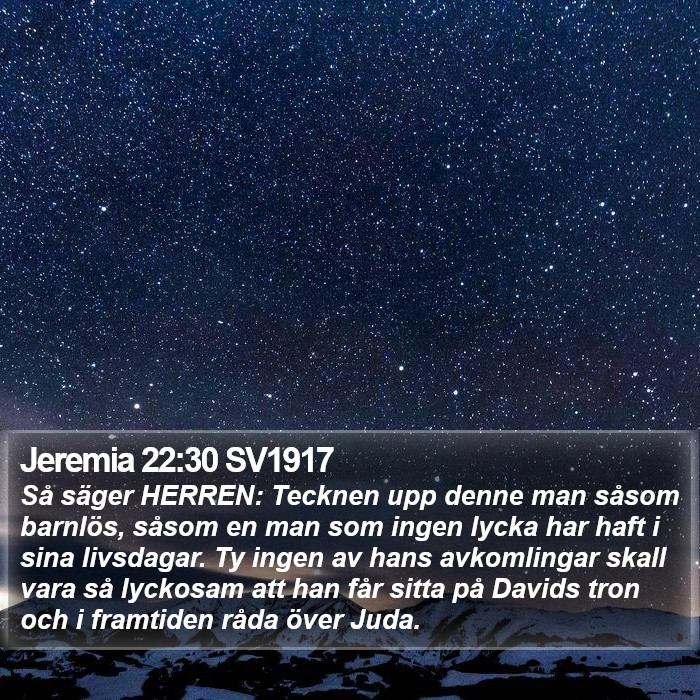 Jeremia 22:30 SV1917 Bible Study