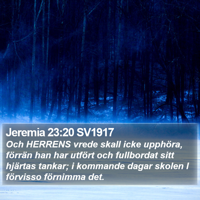 Jeremia 23:20 SV1917 Bible Study