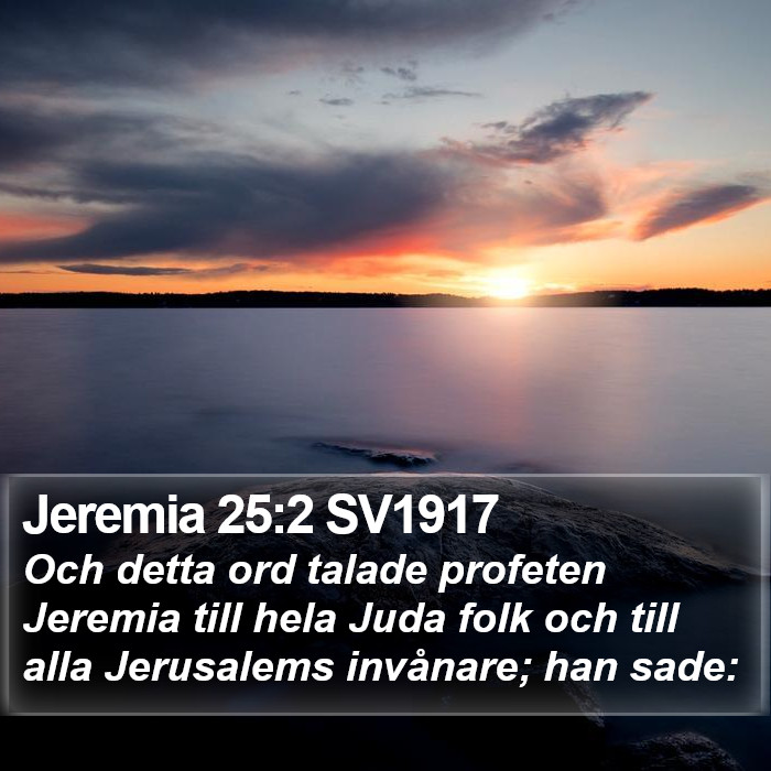 Jeremia 25:2 SV1917 Bible Study