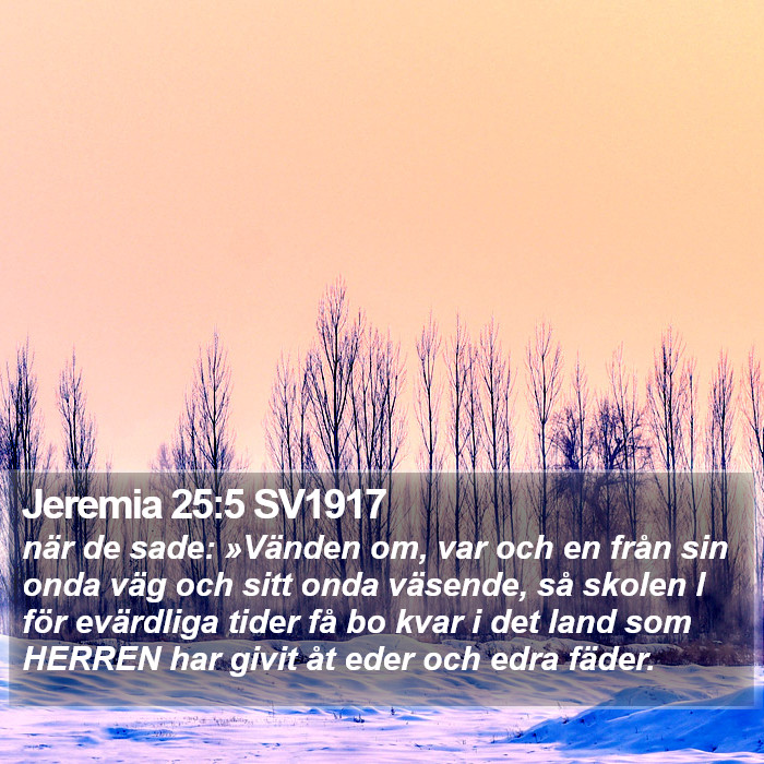 Jeremia 25:5 SV1917 Bible Study