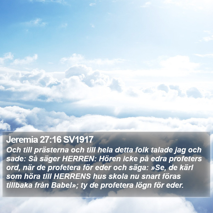 Jeremia 27:16 SV1917 Bible Study