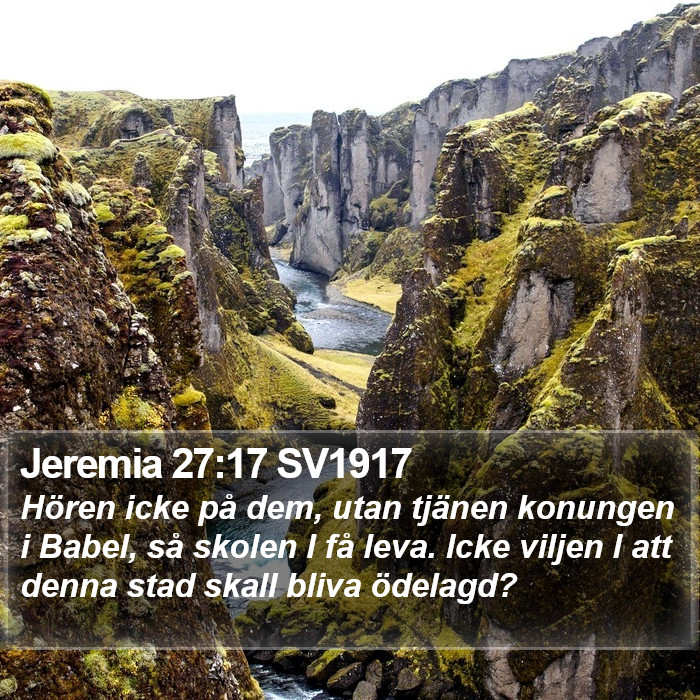 Jeremia 27:17 SV1917 Bible Study