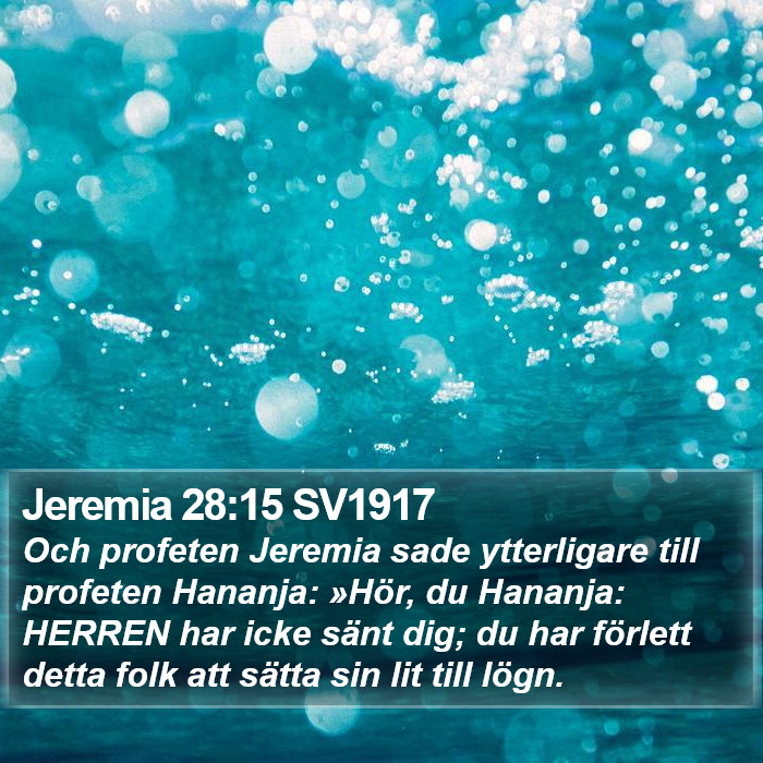Jeremia 28:15 SV1917 Bible Study