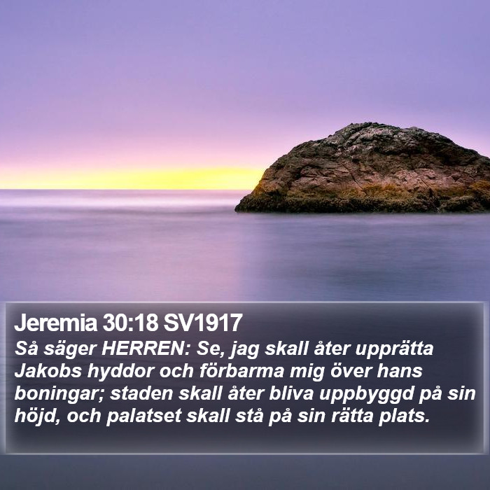 Jeremia 30:18 SV1917 Bible Study