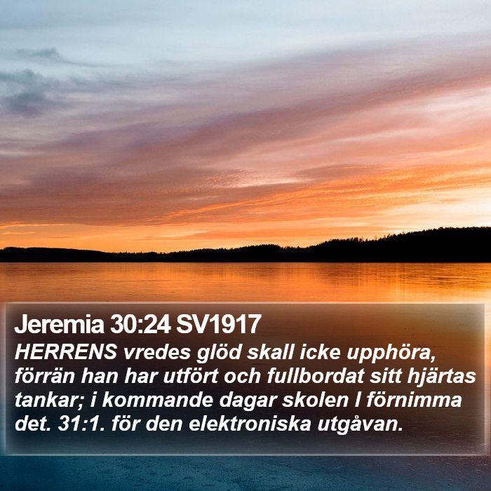 Jeremia 30:24 SV1917 Bible Study