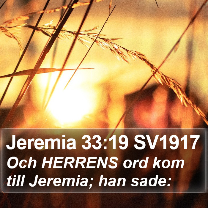 Jeremia 33:19 SV1917 Bible Study