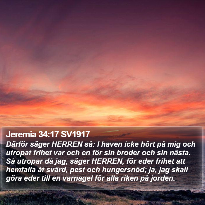 Jeremia 34:17 SV1917 Bible Study