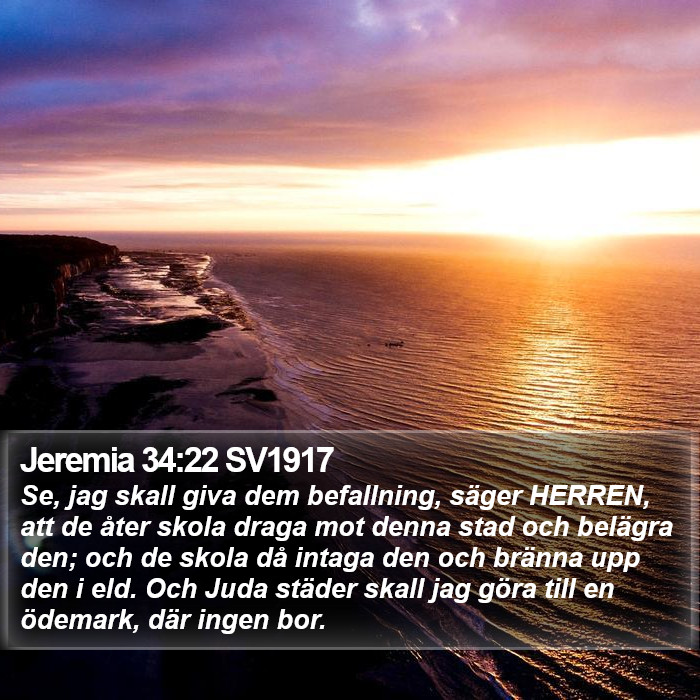 Jeremia 34:22 SV1917 Bible Study