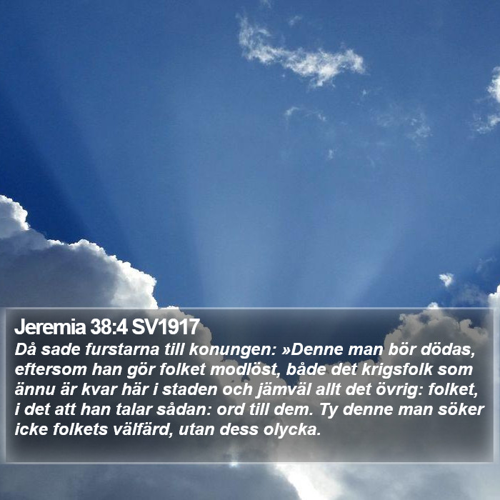 Jeremia 38:4 SV1917 Bible Study