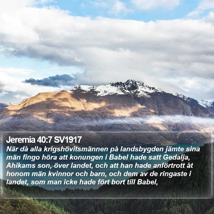 Jeremia 40:7 SV1917 Bible Study