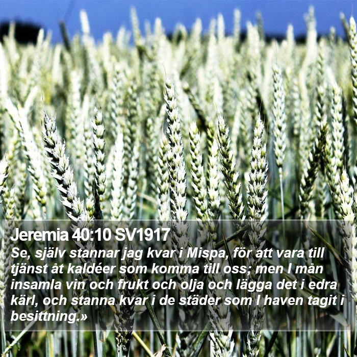 Jeremia 40:10 SV1917 Bible Study