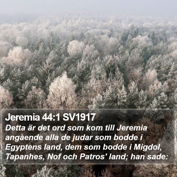 Jeremia 44:1 SV1917 Bible Study