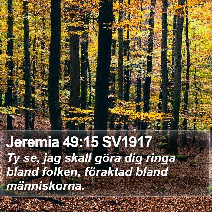 Jeremia 49:15 SV1917 Bible Study