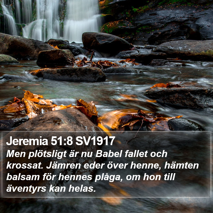 Jeremia 51:8 SV1917 Bible Study