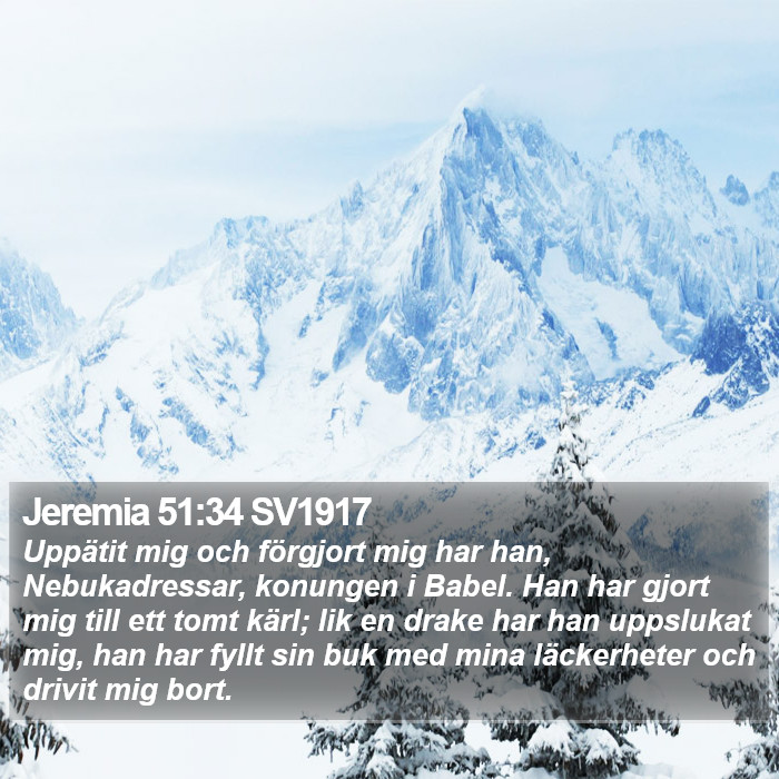 Jeremia 51:34 SV1917 Bible Study