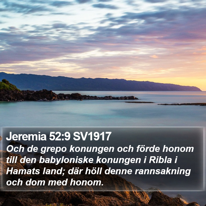 Jeremia 52:9 SV1917 Bible Study