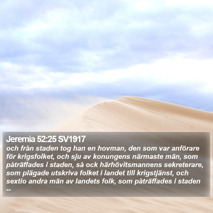 Jeremia 52:25 SV1917 Bible Study