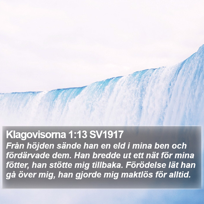 Klagovisorna 1:13 SV1917 Bible Study