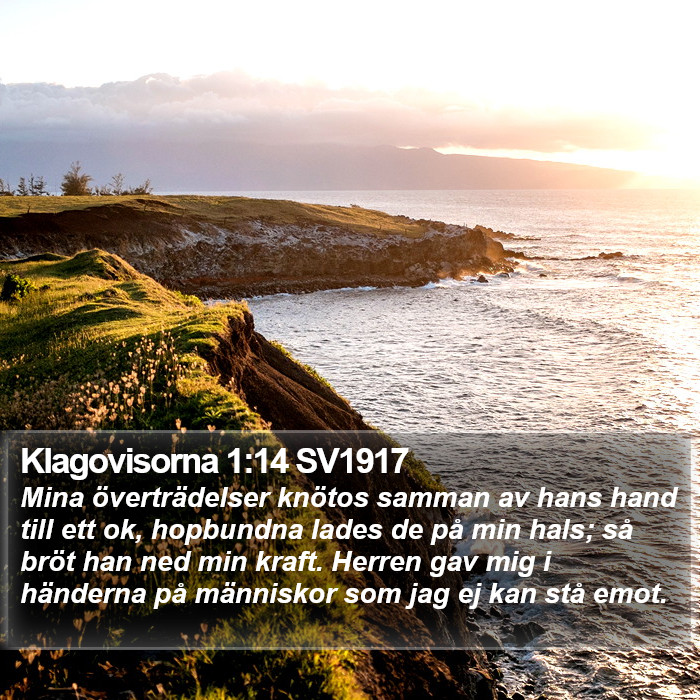 Klagovisorna 1:14 SV1917 Bible Study