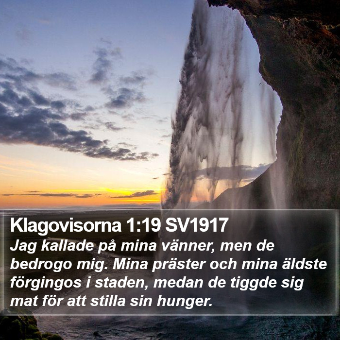 Klagovisorna 1:19 SV1917 Bible Study