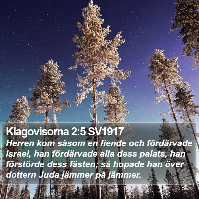 Klagovisorna 2:5 SV1917 Bible Study