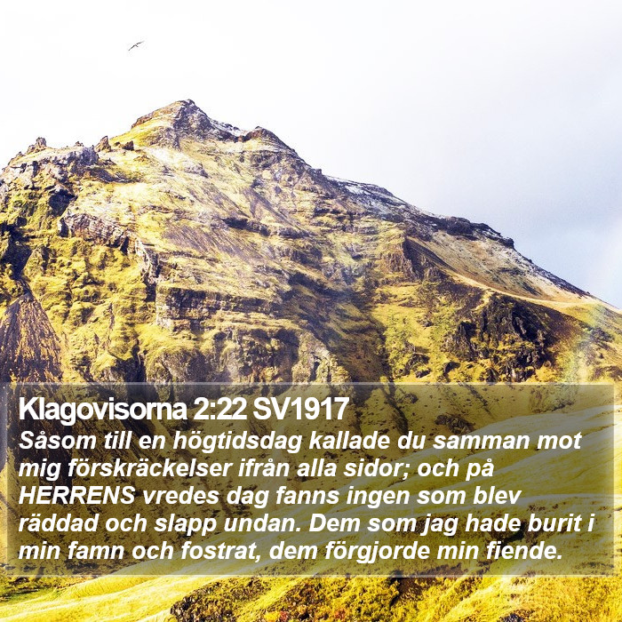 Klagovisorna 2:22 SV1917 Bible Study