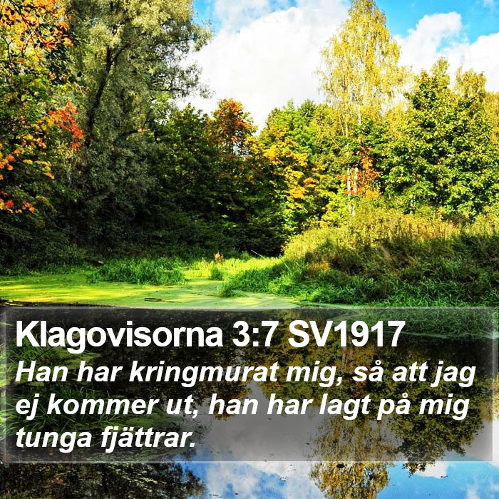 Klagovisorna 3:7 SV1917 Bible Study