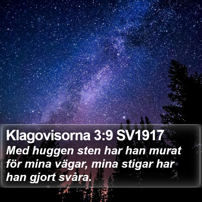 Klagovisorna 3:9 SV1917 Bible Study