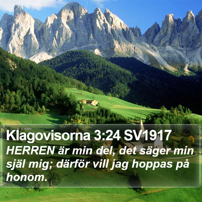 Klagovisorna 3:24 SV1917 Bible Study