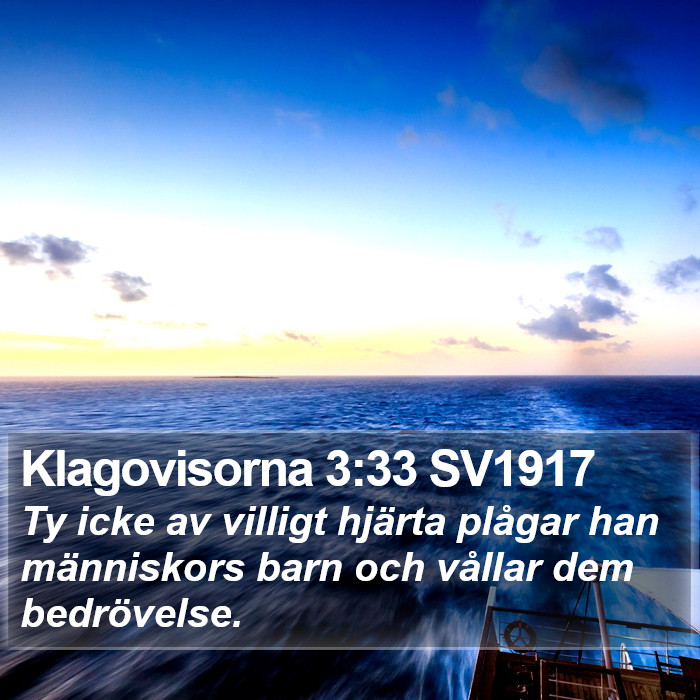 Klagovisorna 3:33 SV1917 Bible Study
