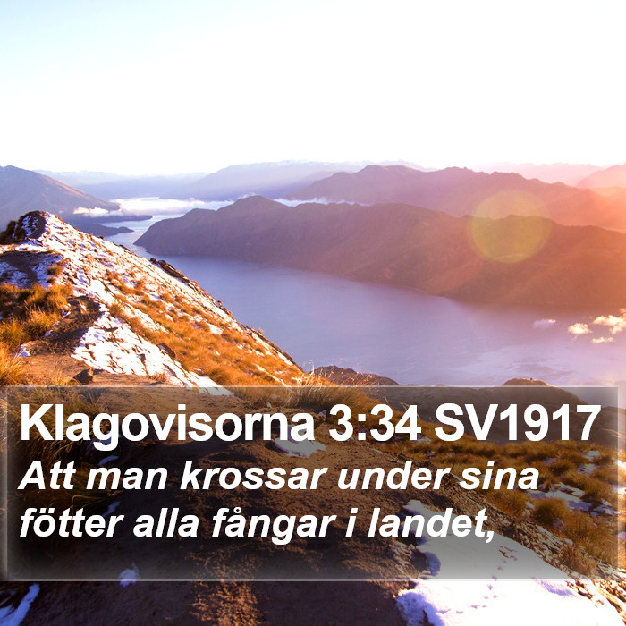Klagovisorna 3:34 SV1917 Bible Study