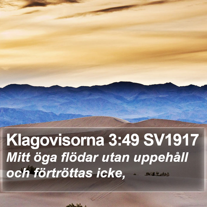 Klagovisorna 3:49 SV1917 Bible Study