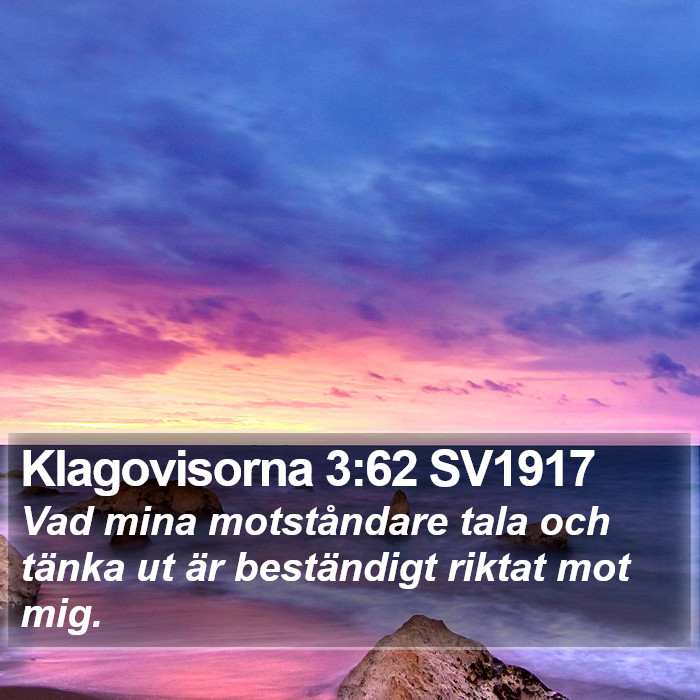 Klagovisorna 3:62 SV1917 Bible Study