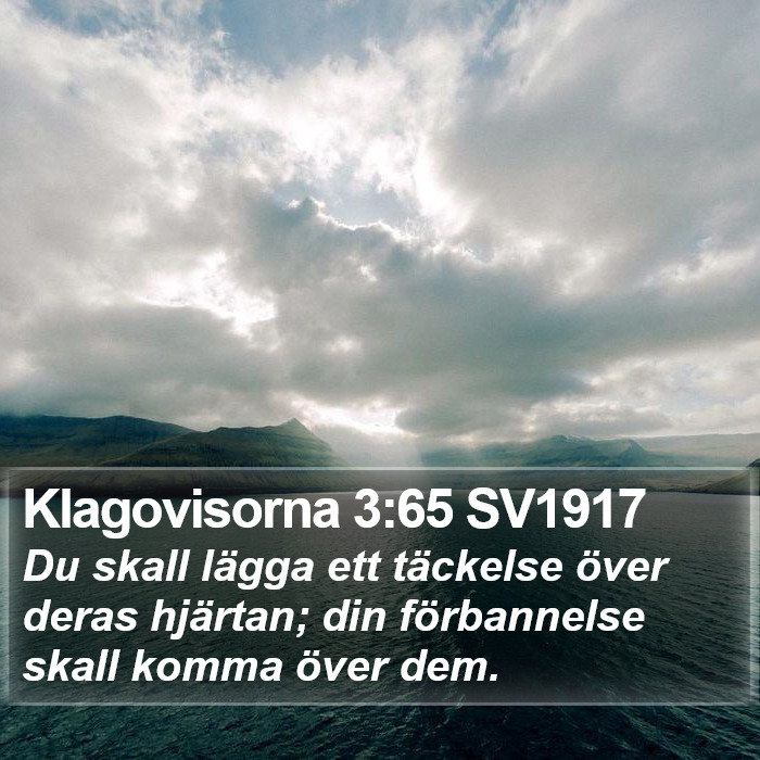 Klagovisorna 3:65 SV1917 Bible Study