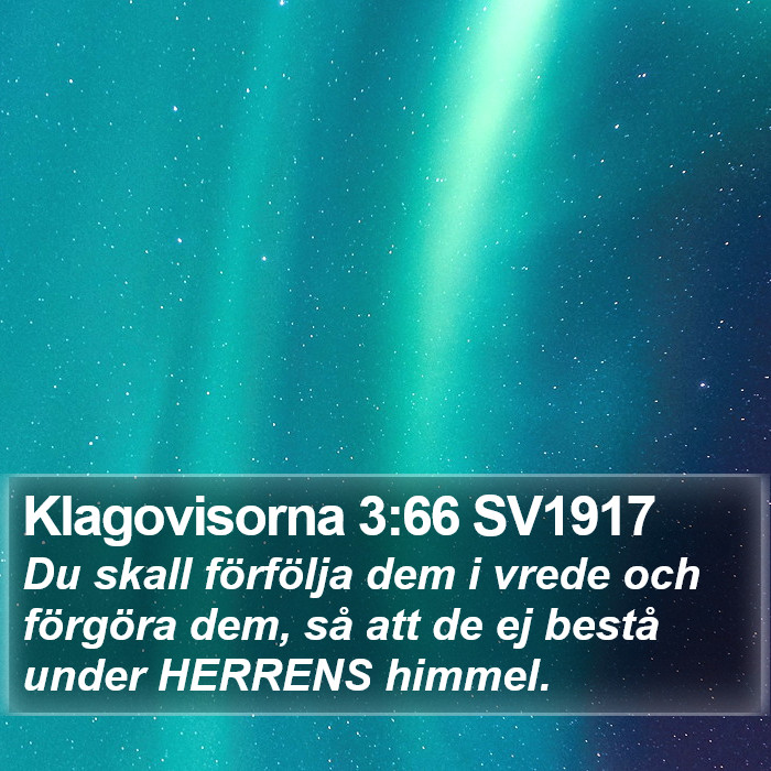 Klagovisorna 3:66 SV1917 Bible Study
