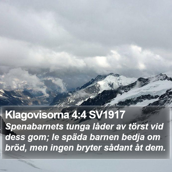 Klagovisorna 4:4 SV1917 Bible Study