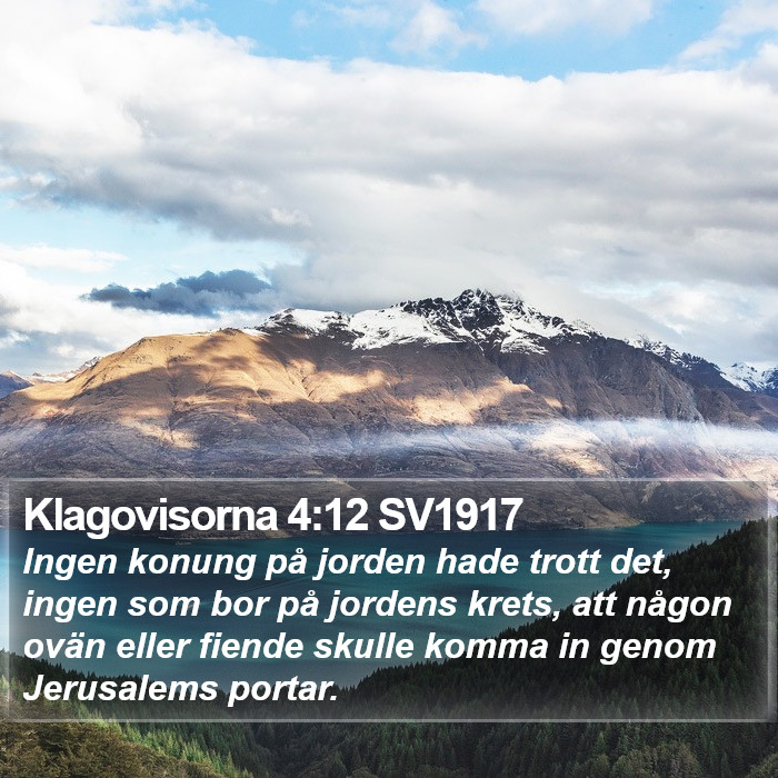 Klagovisorna 4:12 SV1917 Bible Study