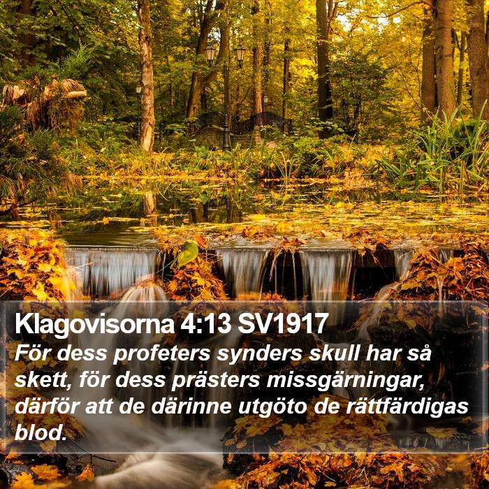 Klagovisorna 4:13 SV1917 Bible Study