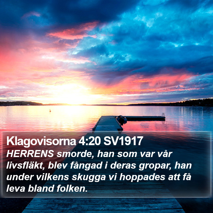 Klagovisorna 4:20 SV1917 Bible Study