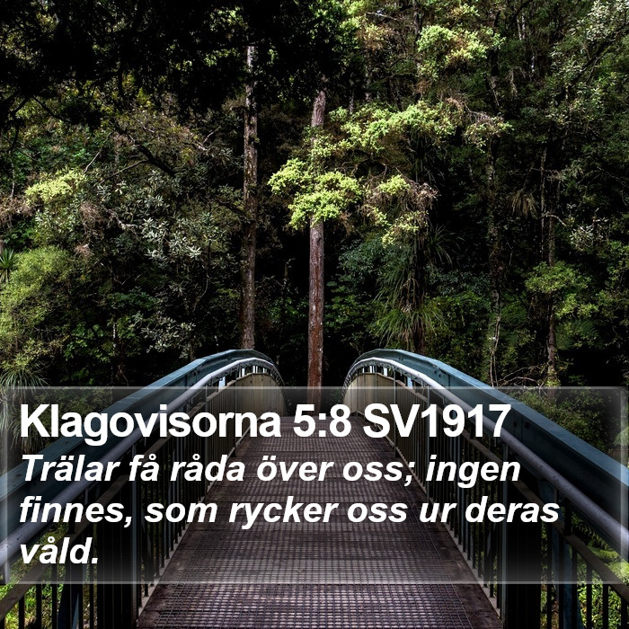 Klagovisorna 5:8 SV1917 Bible Study