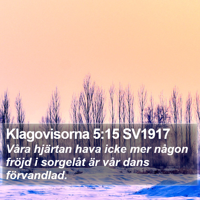 Klagovisorna 5:15 SV1917 Bible Study