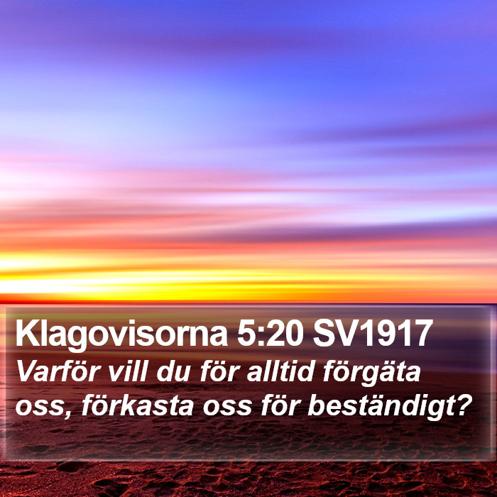 Klagovisorna 5:20 SV1917 Bible Study