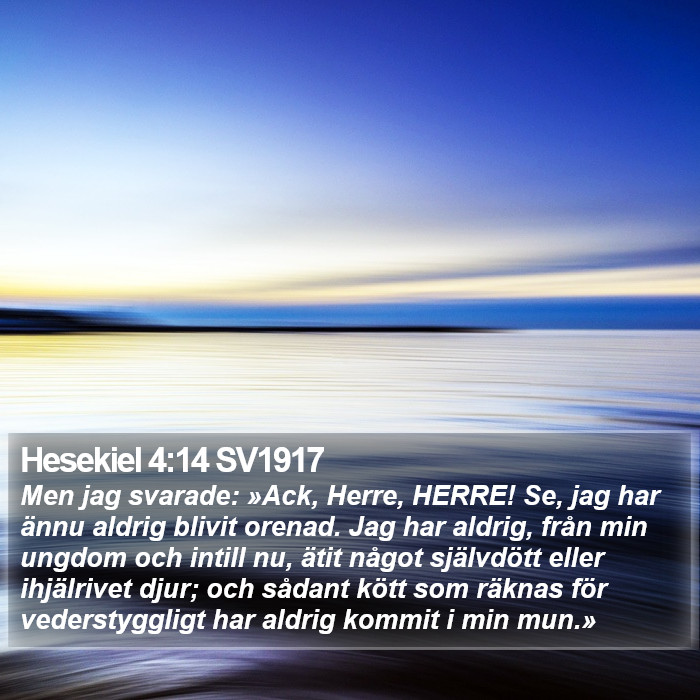 Hesekiel 4:14 SV1917 Bible Study